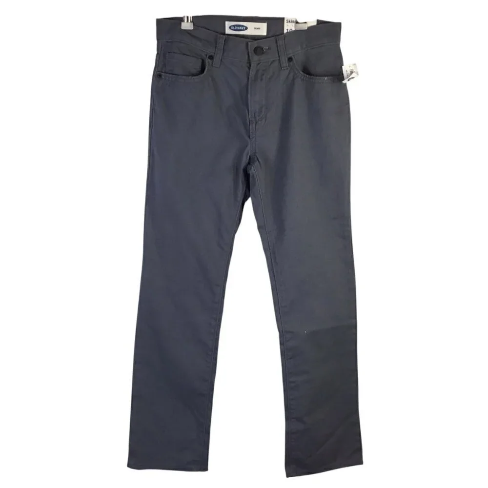Old Navy Boys Gray Jeans Pants NWT 10 Skinny 100% Cotton Adjustable Waist
